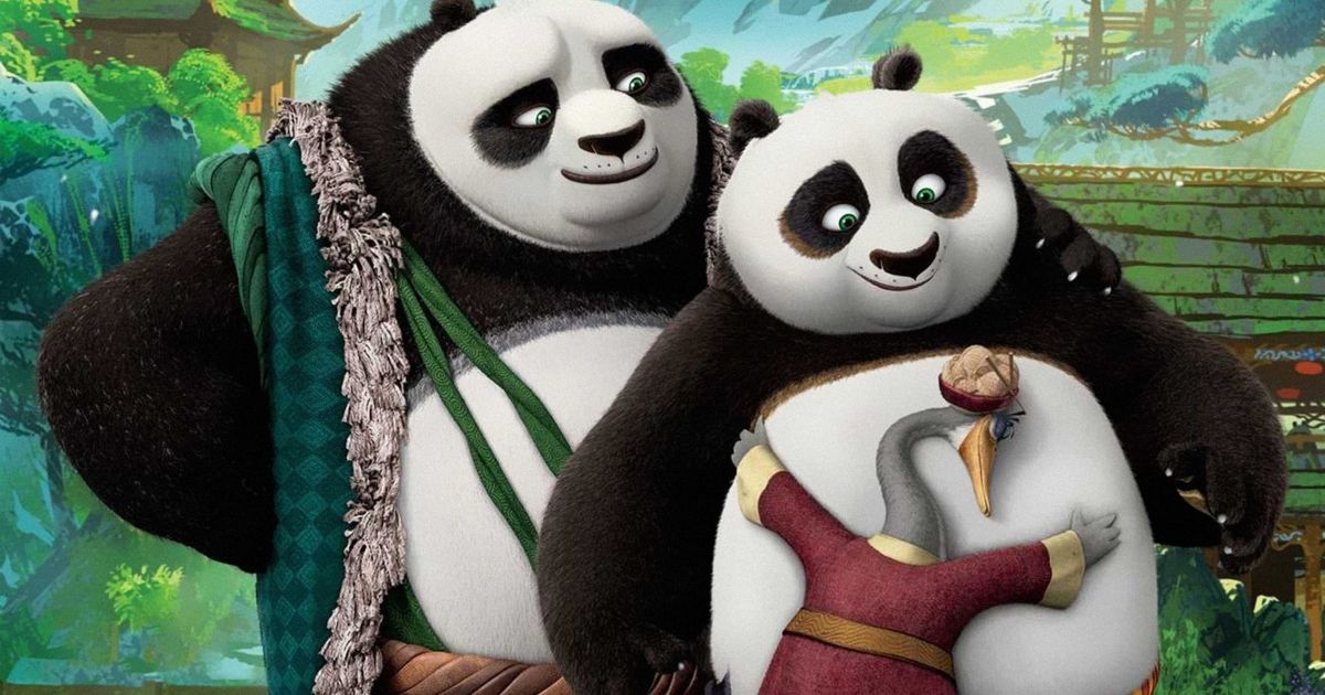 Po and his dads in Kung Fu Panda 3