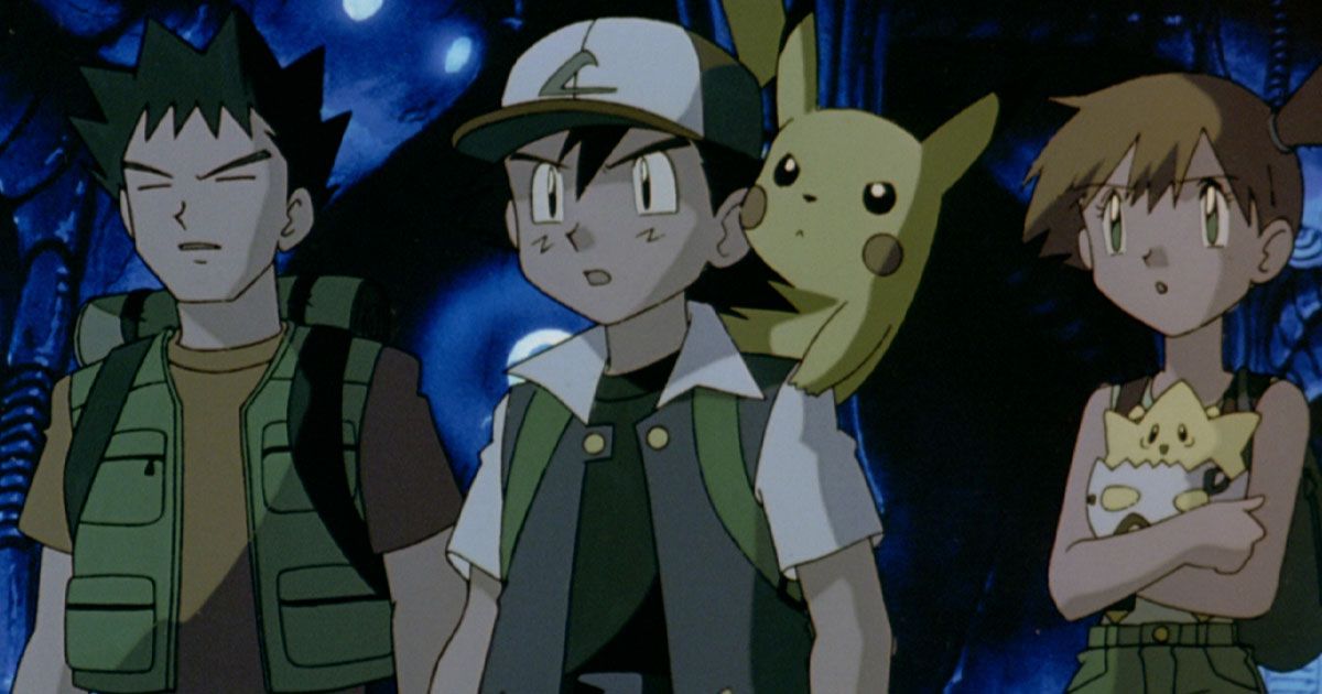 Brock, Ash, Pikachu, Misty and Azurull in Pokemon: The First Movie