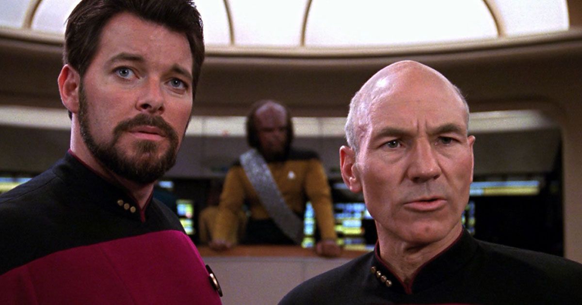 Riker et Picard dans Star Trek : La Nouvelle Génération