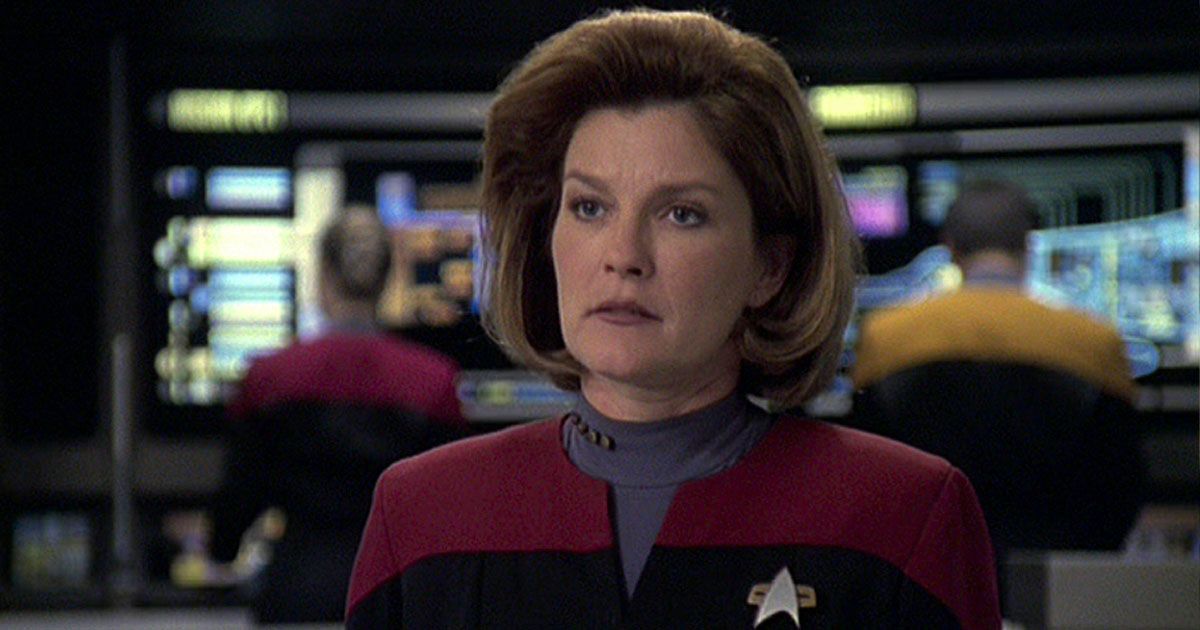 Star Trek: Voyager Captain Janeway on the deck