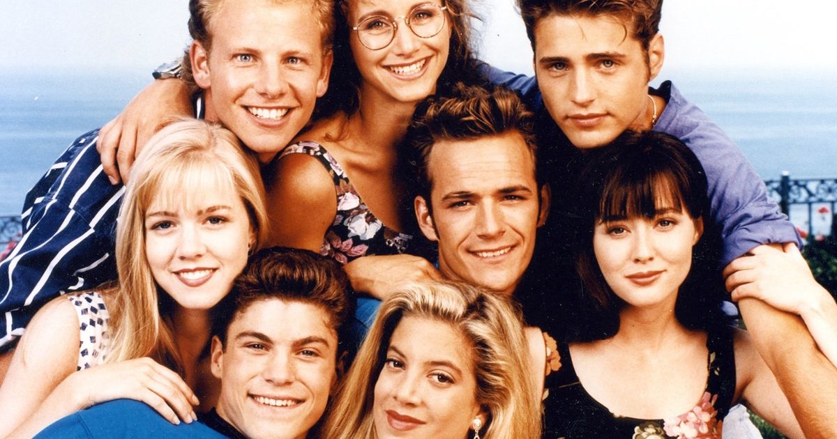 The main cast of Beverly Hills, 90210