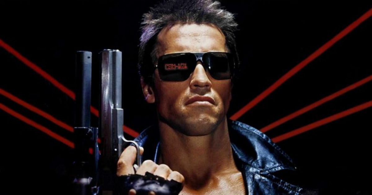 The Terminator promotional photo Arnold Schwarzenegger