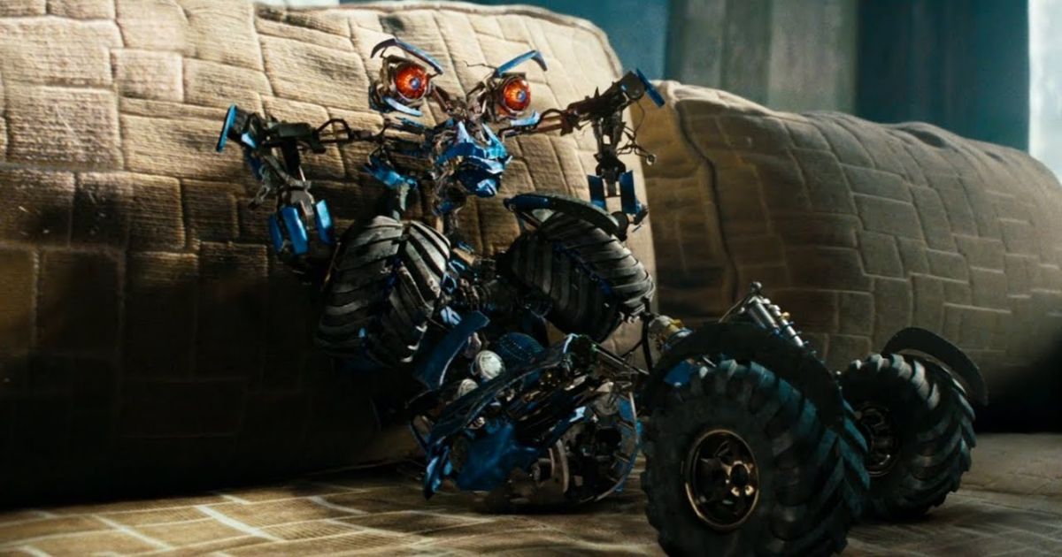 transformers 3 wheelie chills on the sofa