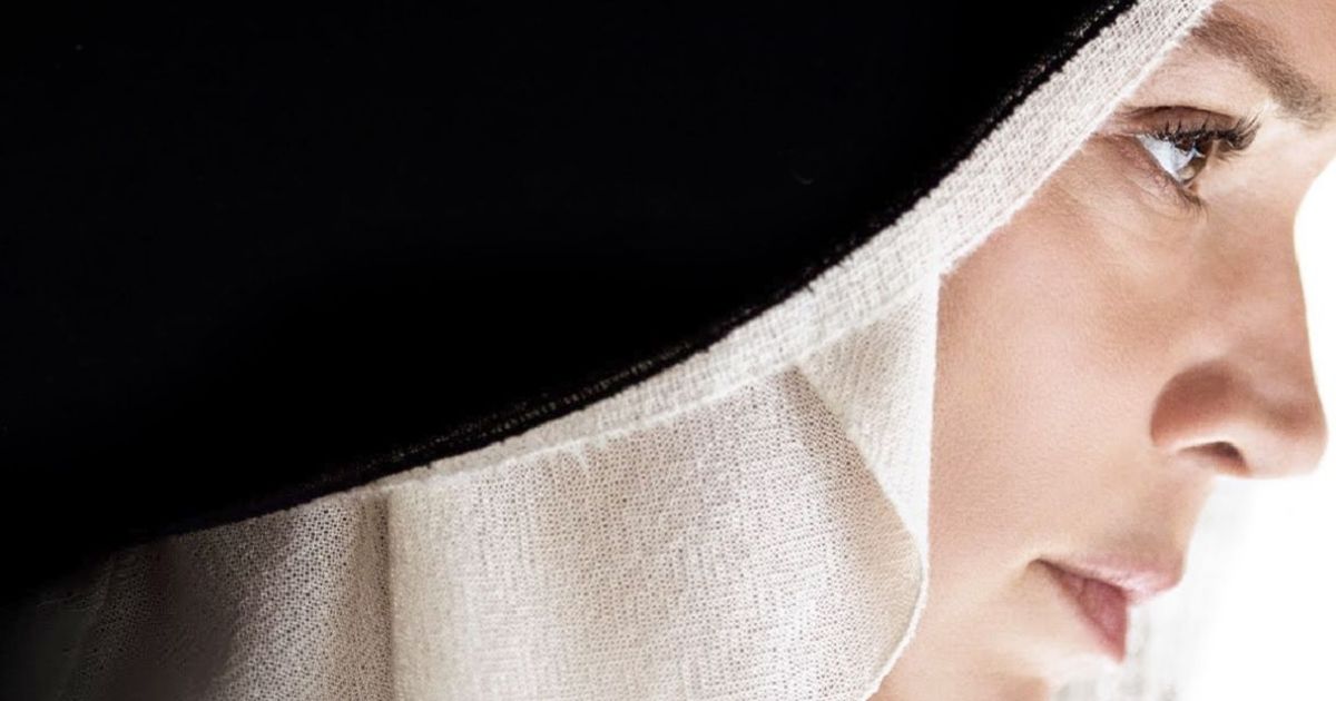 Close up of a nun on the poster for Benedetta