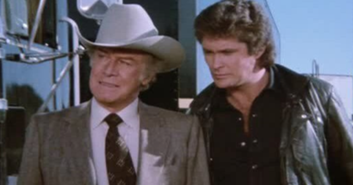 Edward Mulhare et David Hasselhoff dans Knight Rider