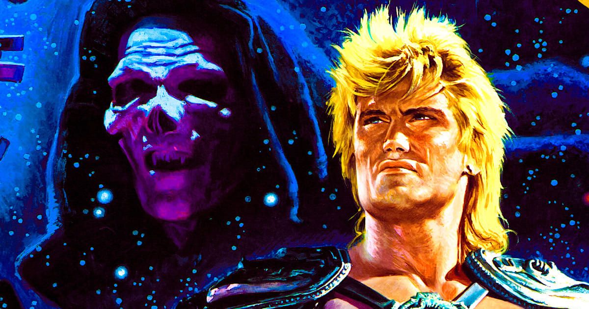 Frank Langella and Dolph Lundgren in Masters of the Universe (1987)