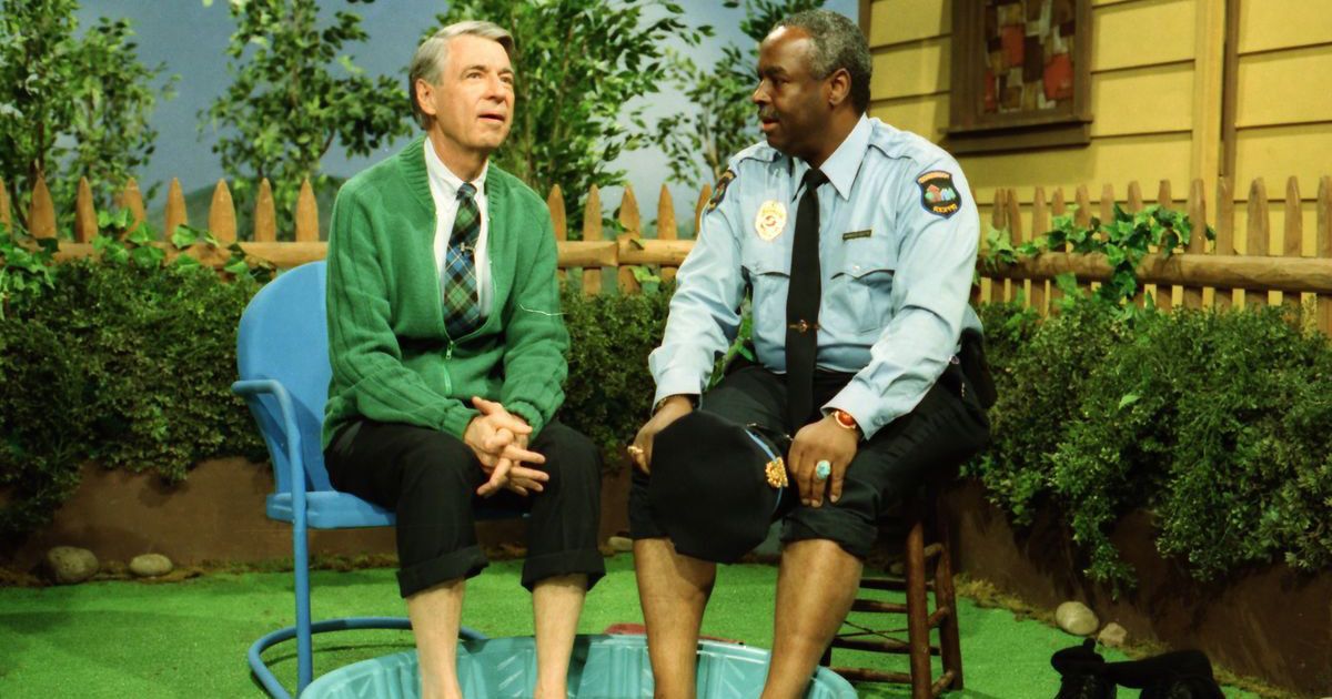 Fred Rogers and Officer Clemmons in Mister Rogers' Neighborhood