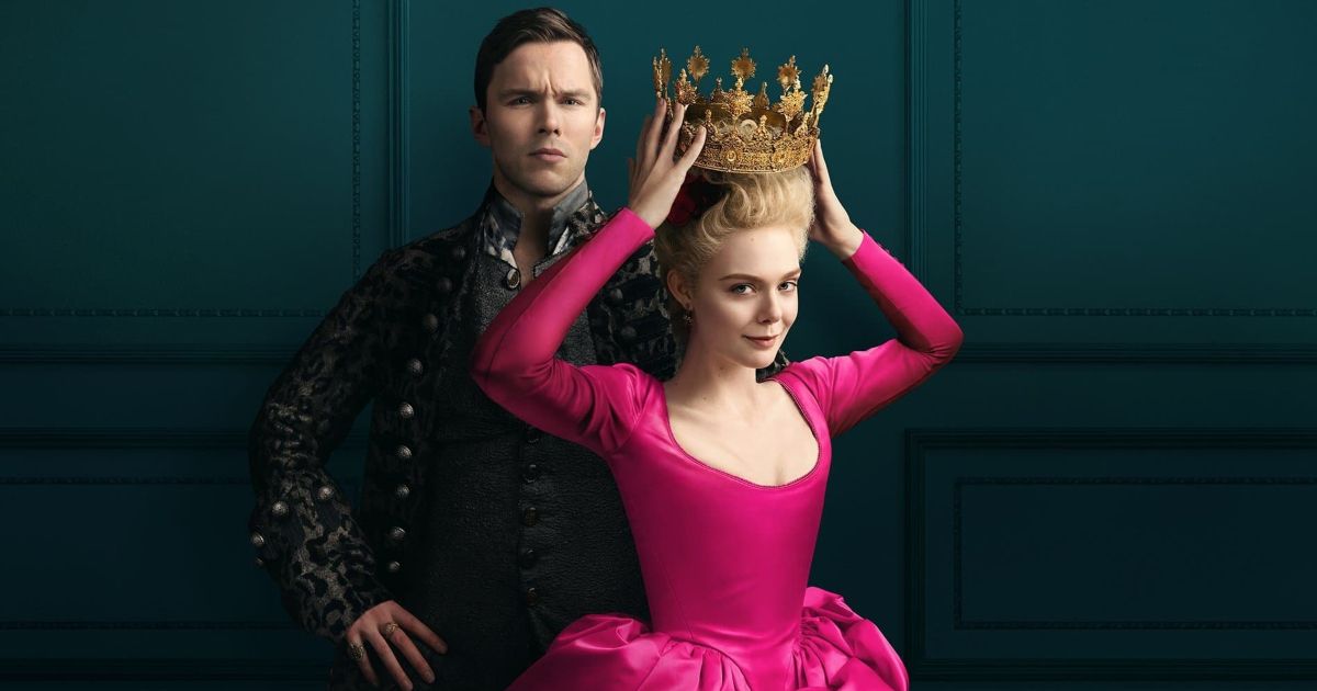 Nicholas Hoult and Elle Fanning in The Great