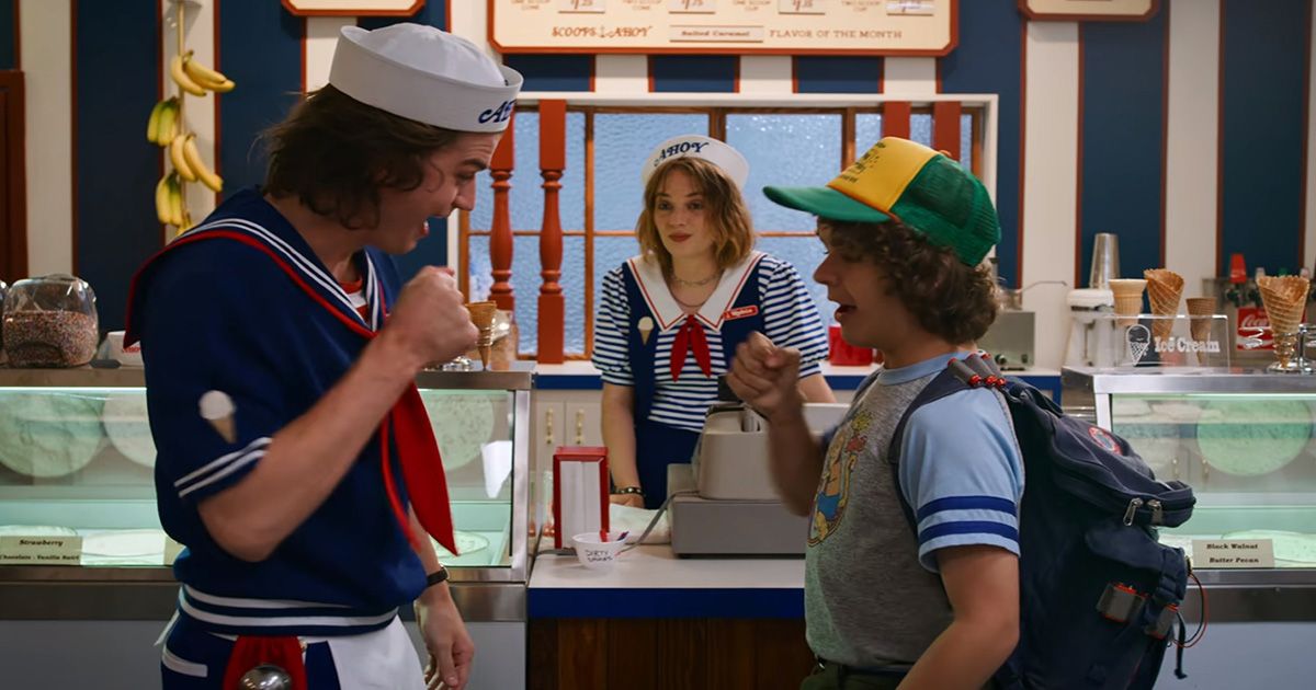 Steve Dustin and Robin in Stranger Things