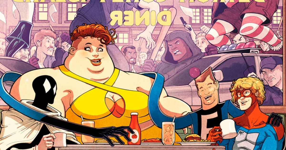 The Great Lakes Avengers at a diner from Marvel Comics