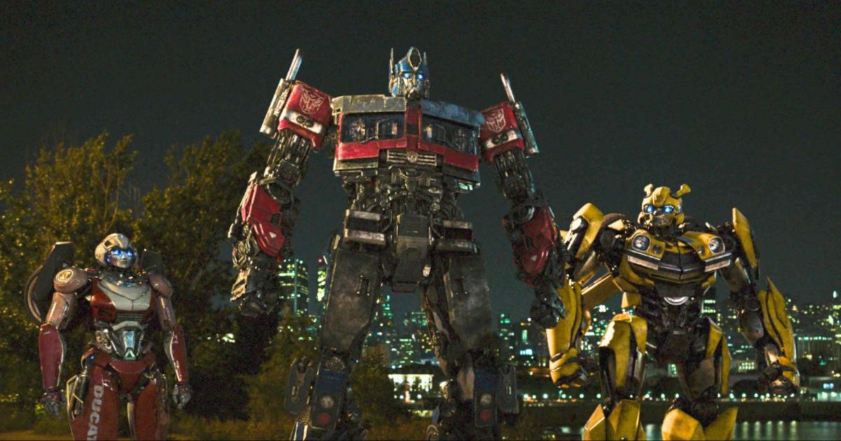 transformers in the city in Rise of the Beasts