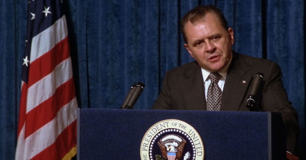 President Nixon delivers a speech in Nixon