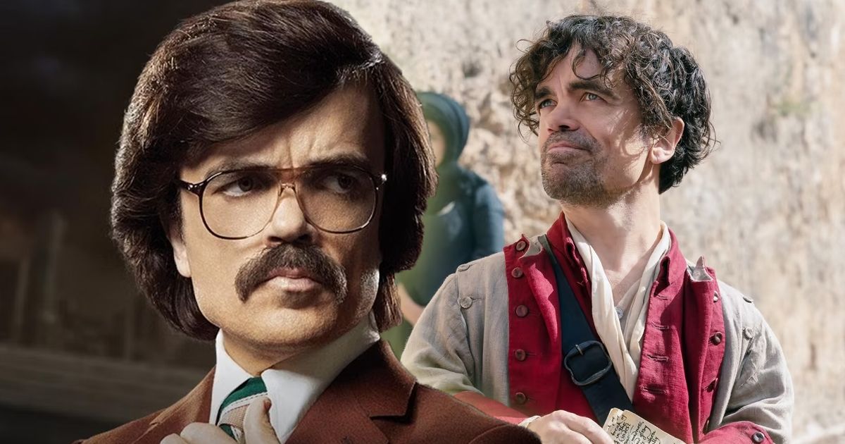 Split image of Peter Dinklage in X-Men Days of Future Past and Cyrano