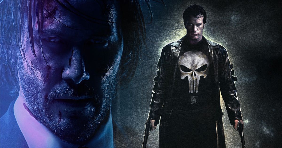 Split image of John Wick and the Punisher