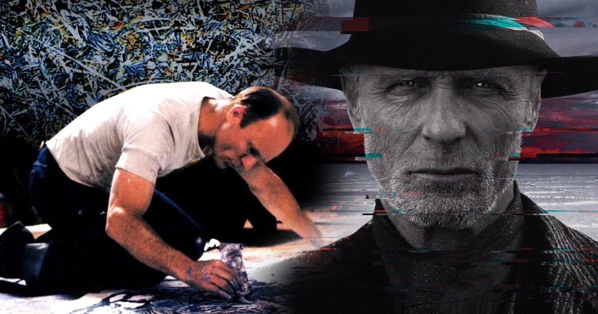 Split image of Ed Harris in Pollock and Westworld