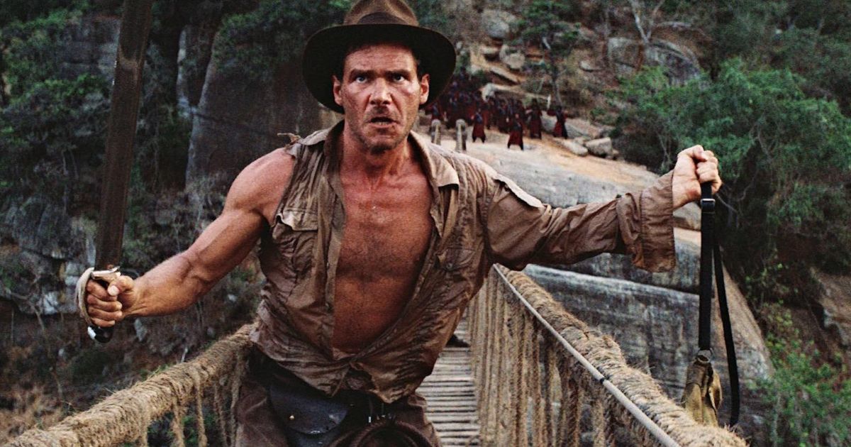 Harrison Ford como Indiana Jones em O Templo da Perdição