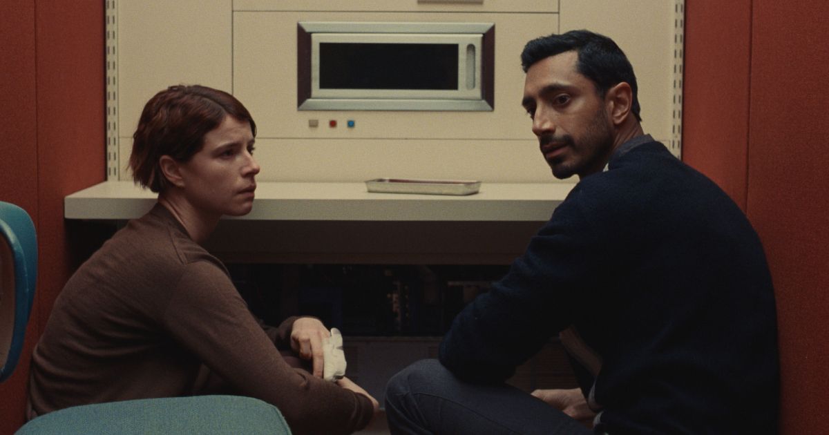 Jessie Buckley and Riz Ahmed in the Apple TV movie Fingernails