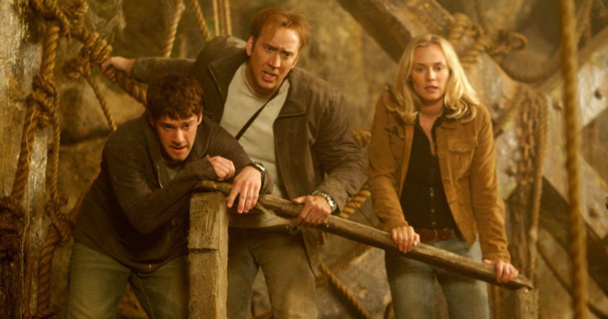 Justin Bartha, Nicolas Cage, and Diane Kruger in National Treasure