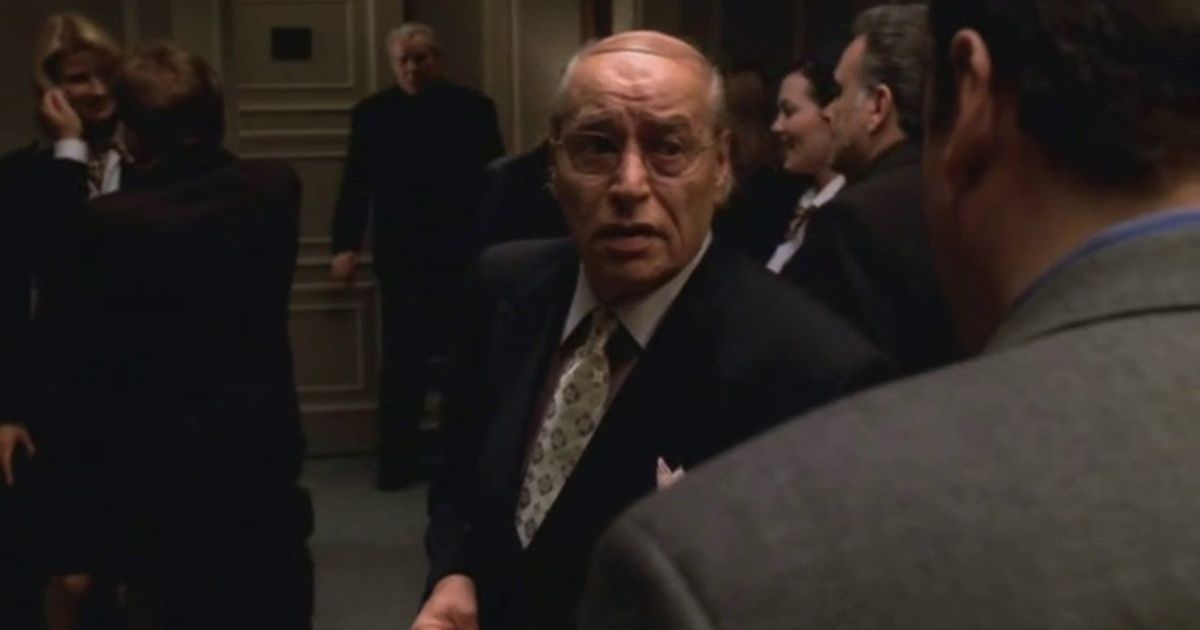 Carmine Sr lectures Tony in The Sopranos (For All Debts Public and Private)