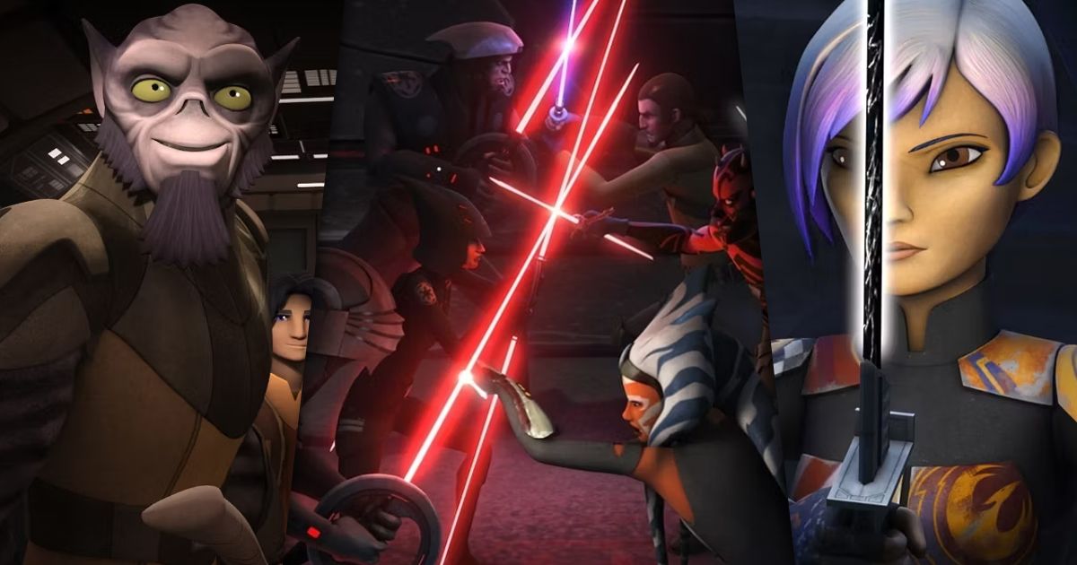 Split image of Star Wars Rebels episodes