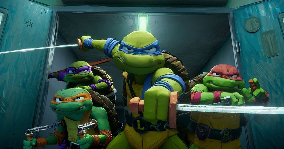 The Ninja Turtles in their new 2023 animated movie, Mutant Mayhem.
