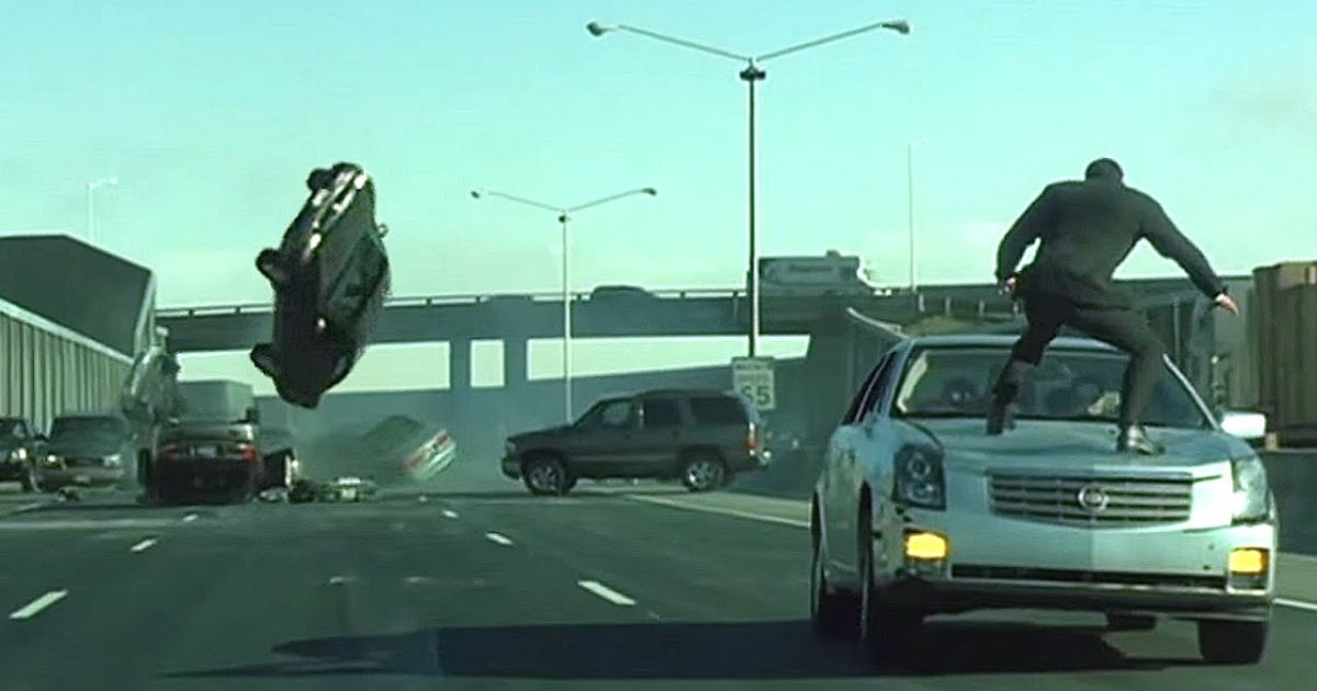The Matrix Reloaded car chase