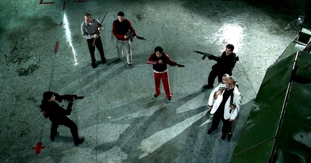 A standoff in the French action thriller, The Nest (2002)