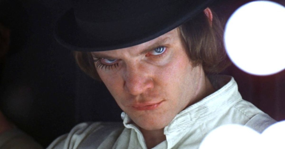 Malcolm McDowell como Alex em Laranja Mecânica