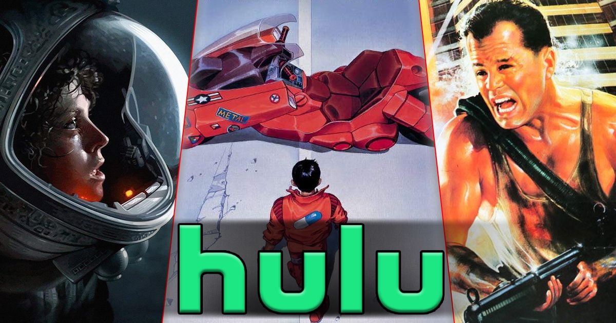 Split image of Alien, Akira, and Die Hard on Hulu