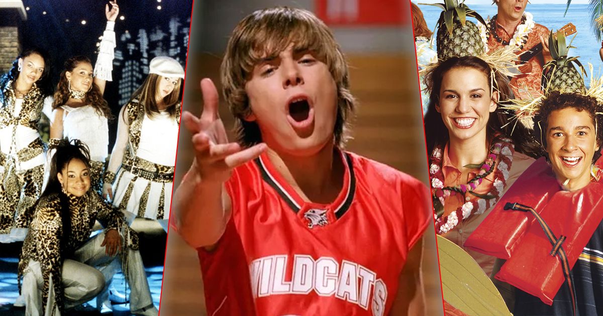 Split image of Cheetah Girls, High School Musical and The Even Stevens Movie