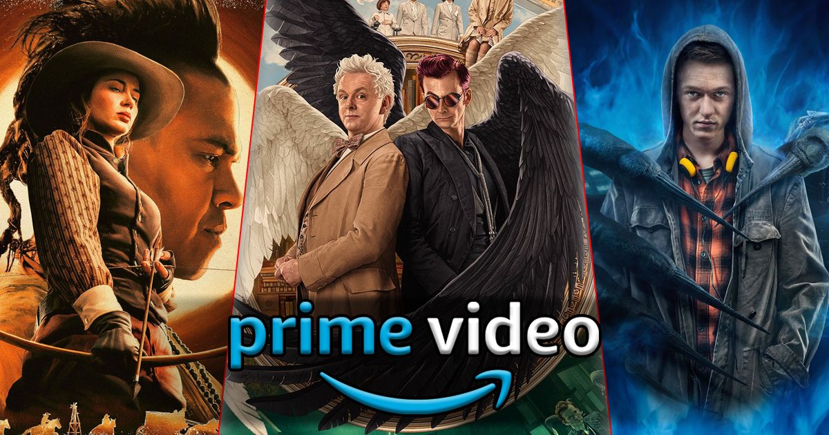 Split image of The English, Good Omens, and The Gryphon on Prime Video