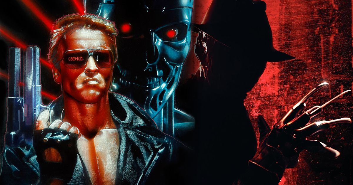 Split image of The Terminator and Nightmare on Elm Street