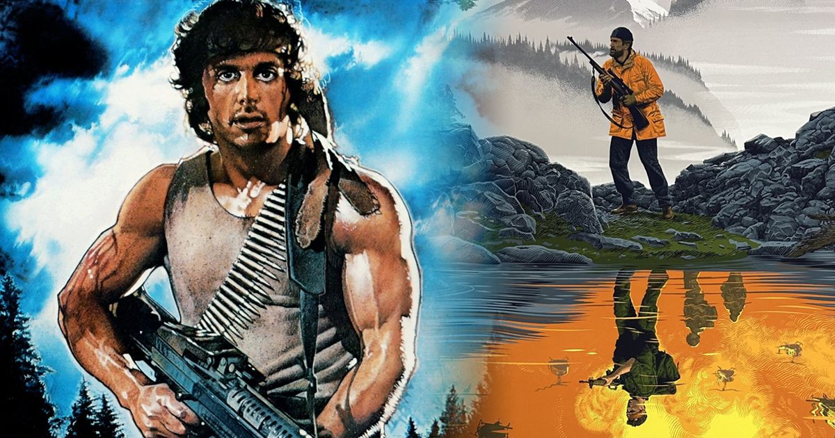 Split image of Rambo and The Deer Hunter posters