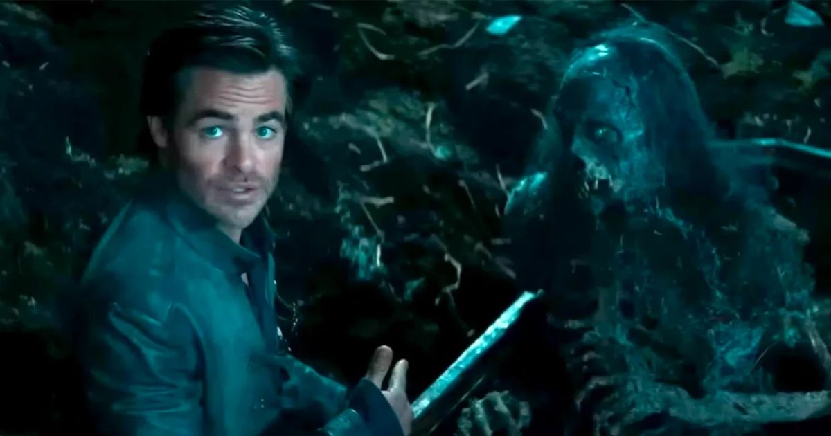 Chris Pine as Edgin and a skeletal ghost in Honor Among Thieves