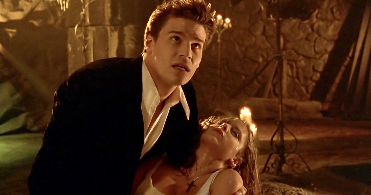 David Boreanaz and Sarah Michelle Gellar in Buffy the Vampire Slayer