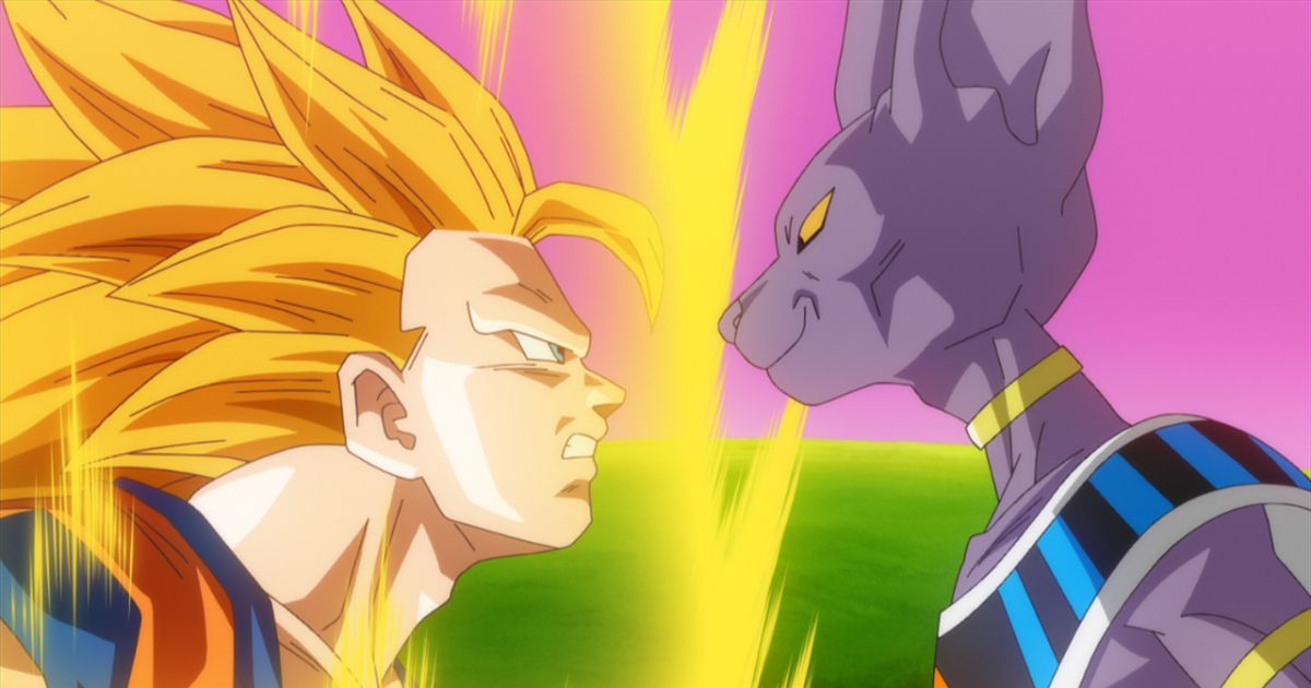 Goku fighting Beerus in Dragon Ball Super