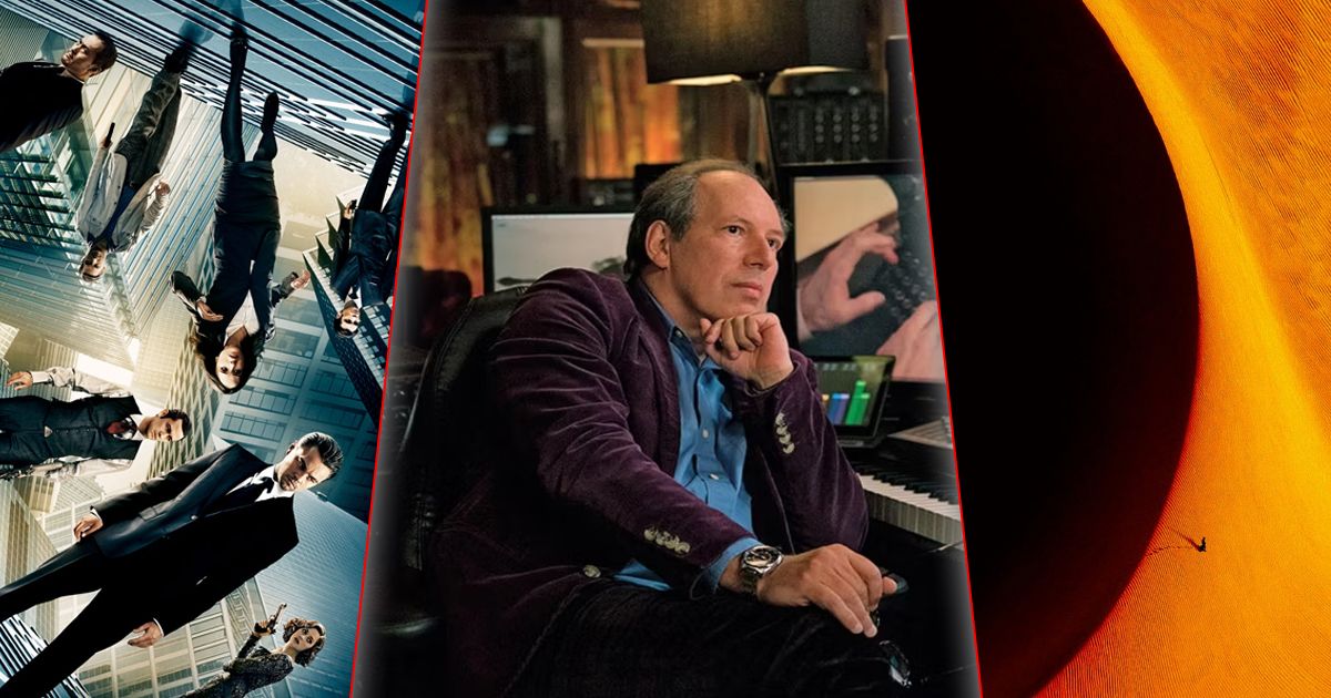 Hans Zimmer with posters for Inception and Dune