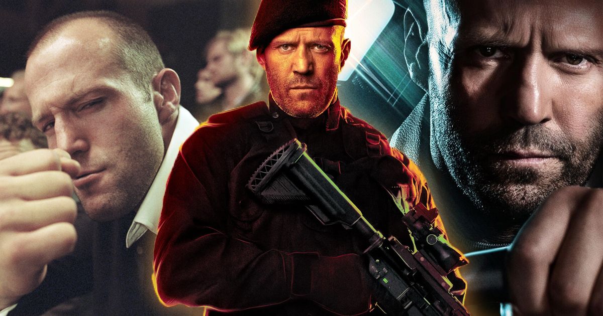 Split image of Jason Statham in Expendables 4, Snatch, and Fast X