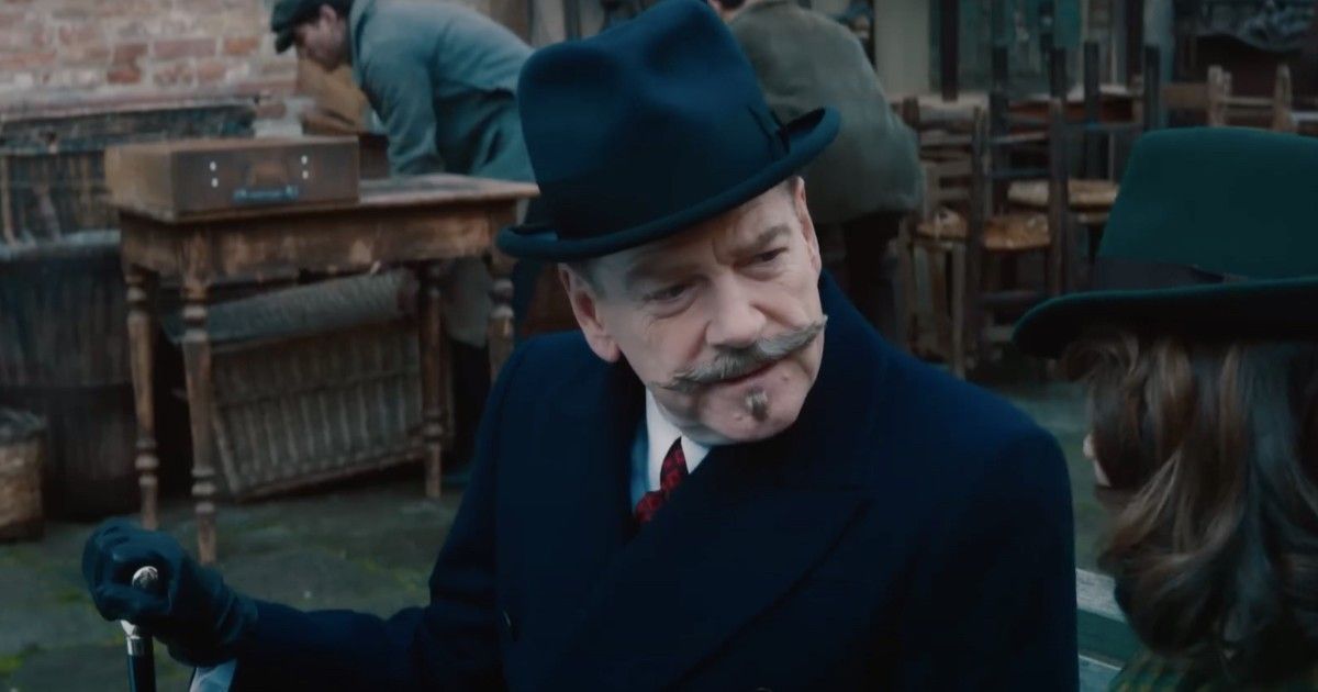 Kenneth Branagh como Hercule Poirot em Uma Assombração em Veneza
