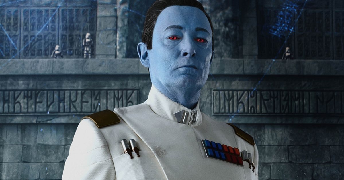 Lars Mikkelsen dans le rôle du Grand Amiral Thrawn dans l'art promotionnel de la nouvelle série Star Wars Disney+ Ahsoka