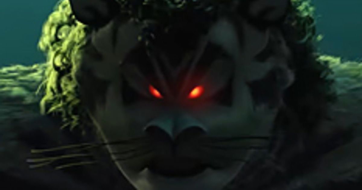 Yama's eyes glow red in The Monkey King