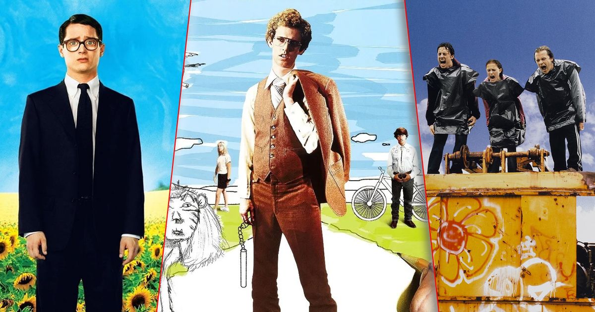 Split image of Everything is Illuminated, Napoleon Dynamite, and Garden State