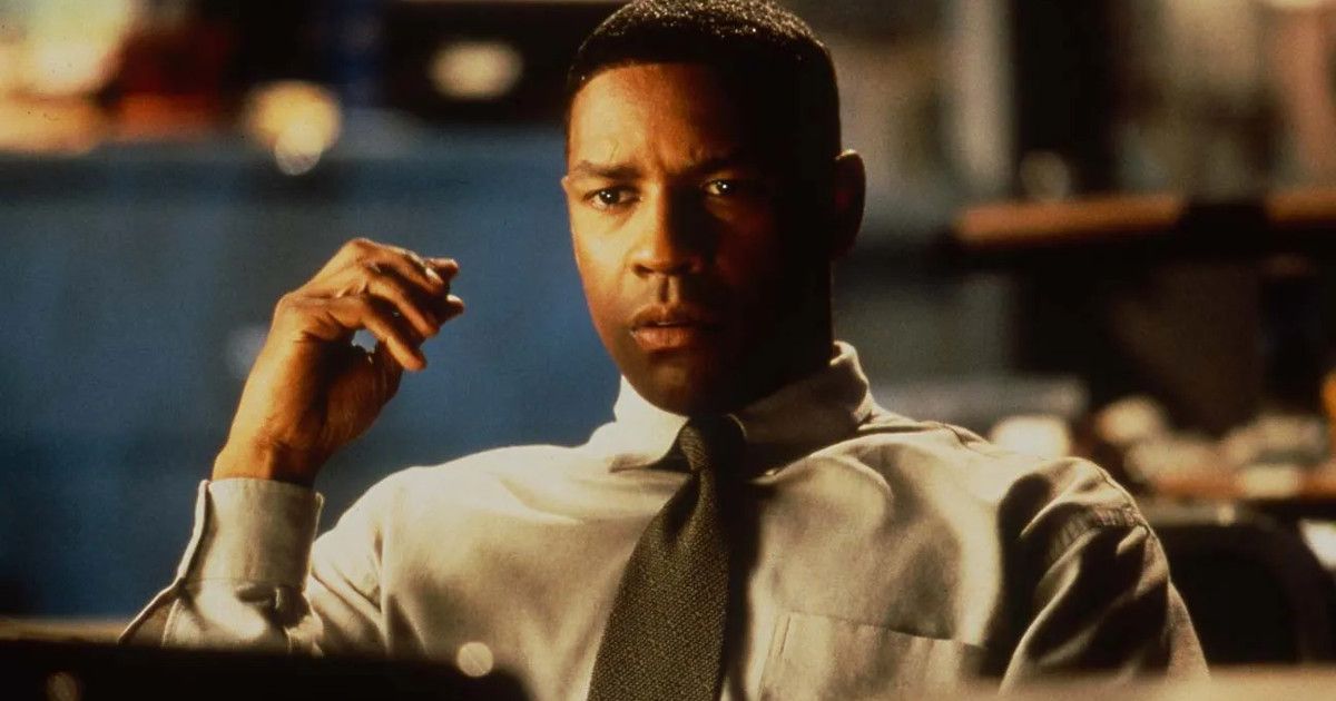 Denzel Washington looks pensive in 1998's Fallen