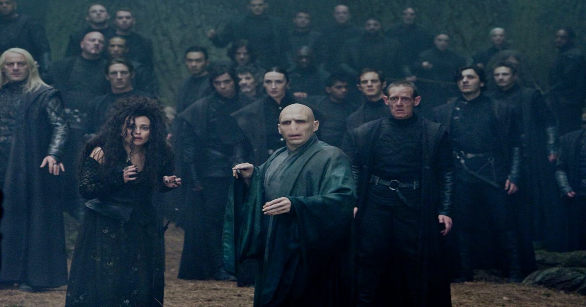 Voldemort e Comensais da Morte em Harry Potter e as Relíquias da Morte parte 2