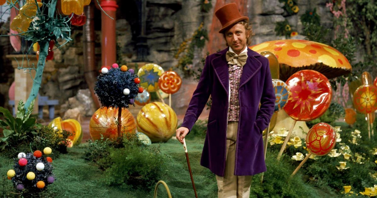 Willy stares at the camera in Willy Wonka & the Chocolate Factory
