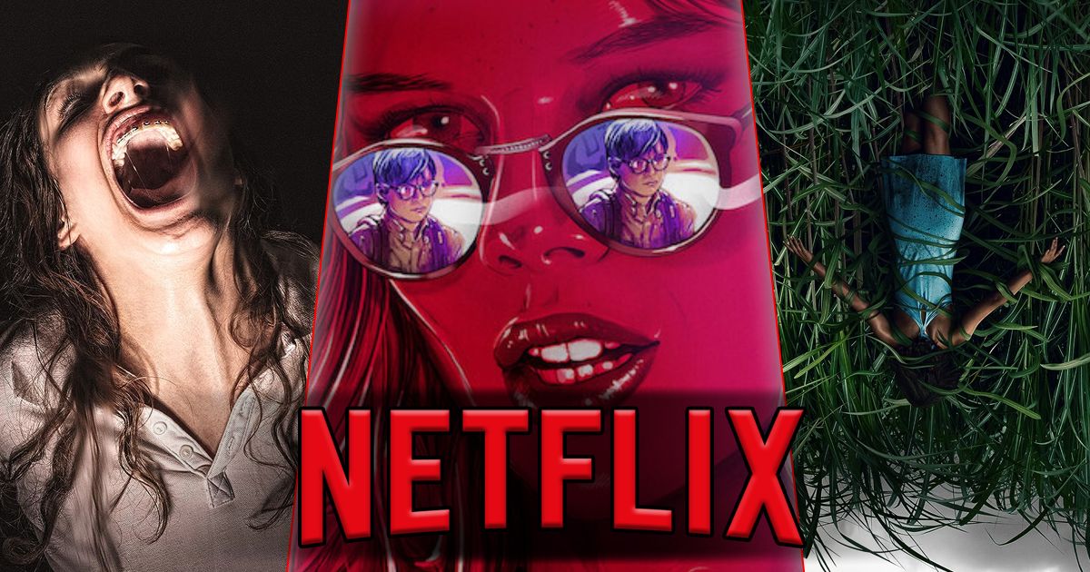 Split image of Veronica, The Babysitter, and Into the Tall Grass on Netflix
