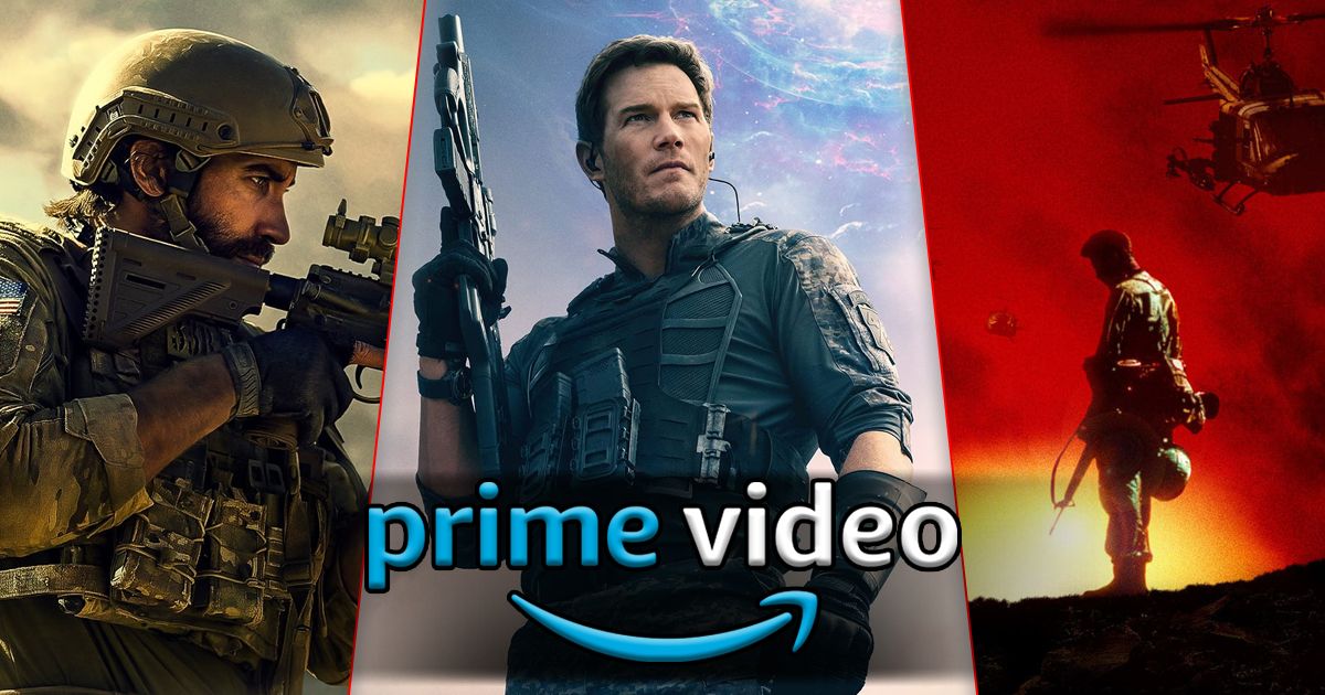 Split Image of The Covenant, The Tomorrow War, and Hamburger Hill on Prime Video