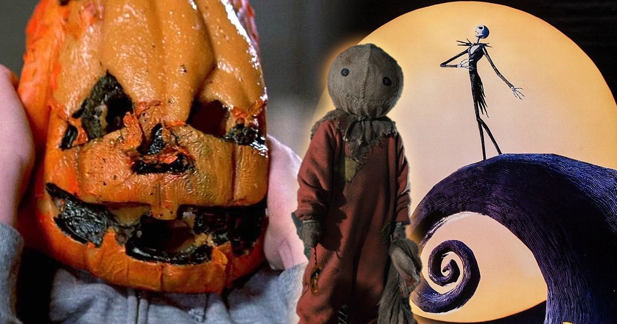 Split image of Halloween III, Trick r' Treat, and The Nightmare Before Christmas