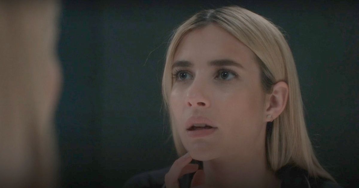 Emma Roberts looking in the mirror in American Horror Story: Delicate
