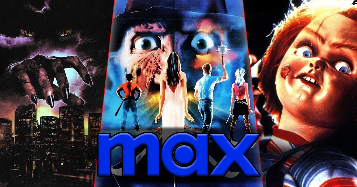 Split image of Evil Dead Rise, Nightmare on Elm Street III, and Childs Play on Max
